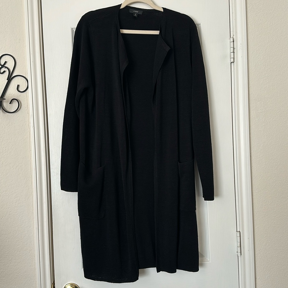 J.Crew Juliette Collarless Cardigan Sweater Blazer Linen Blend Duster